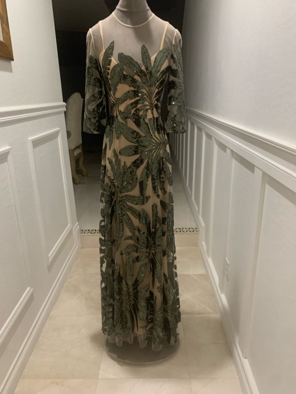 Elie Saab Embroidered Tulle Midi Dress Size 34